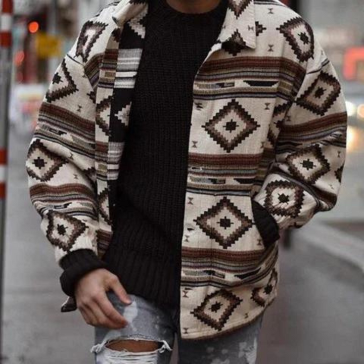 Herren Klassische Lederjacke Lange Ärmel