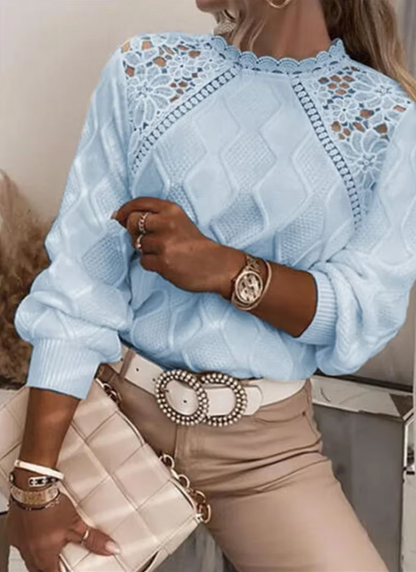 Spitze Pullover Elegant Strick
