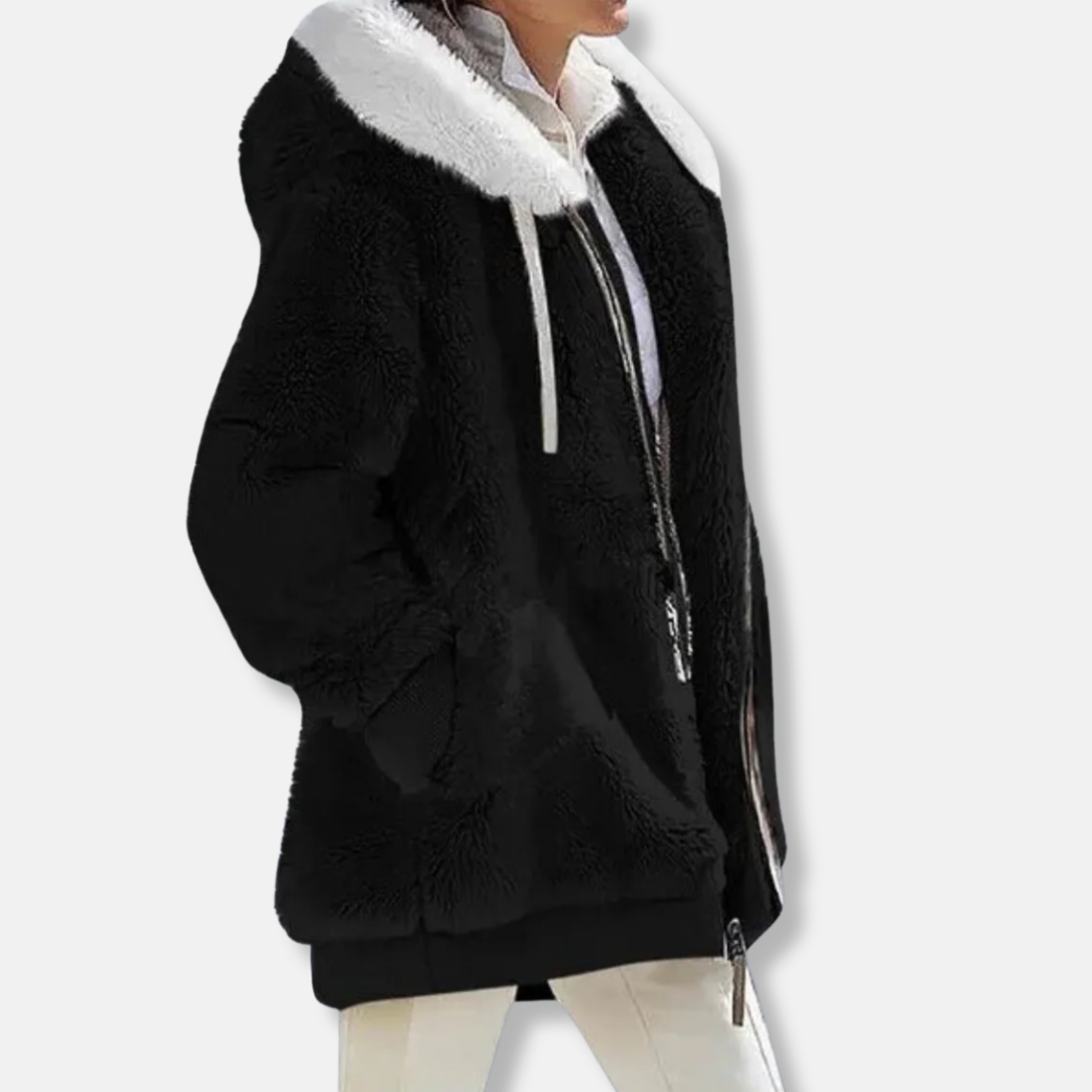 Übergroße Fleecejacke Kapuzenjacke Warm