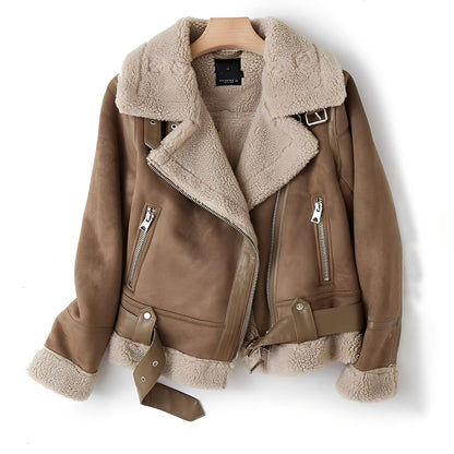 Damen Lederjacke Weich Schwarz