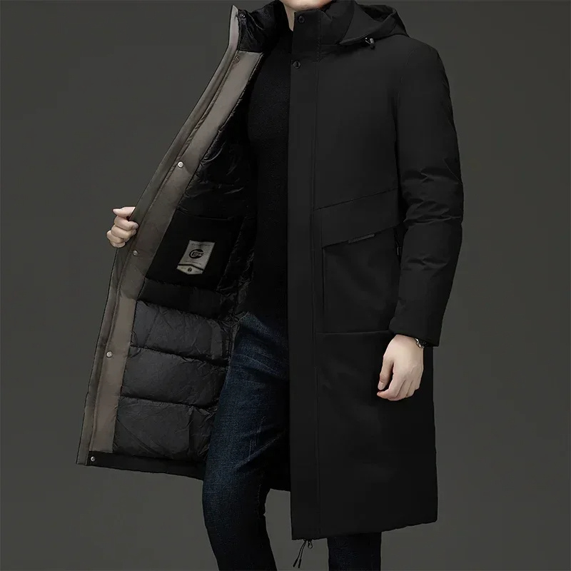 Herren Longline Parka Warm Isoliert Kapuze