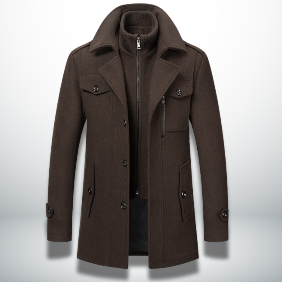 Herren Mantel Modern Knopfverschluss
