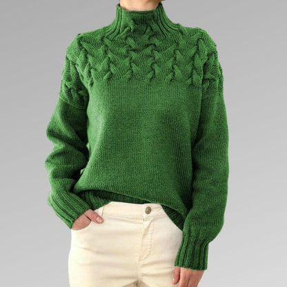 Weicher Strickpullover Wollmischung Hoher Kragen