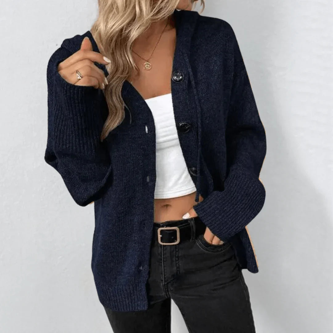 Damen Strickcardigan Weich Mit Knöpfen