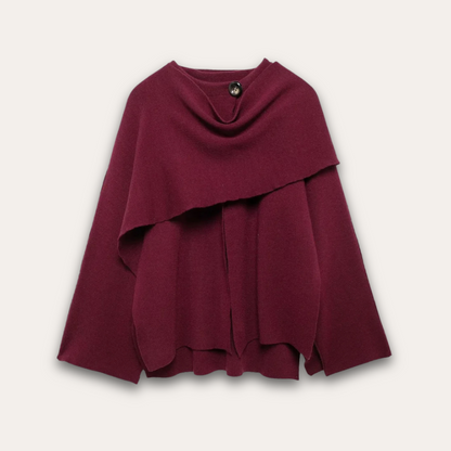 Modischer Poncho Pullover Damen