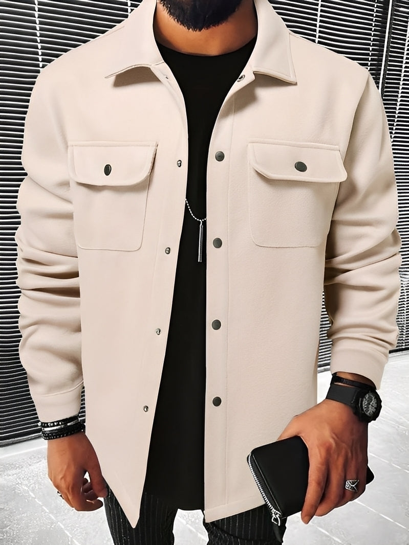 Herren Jacke Kariert Bequem Mit Taschen - IdealeKleiden