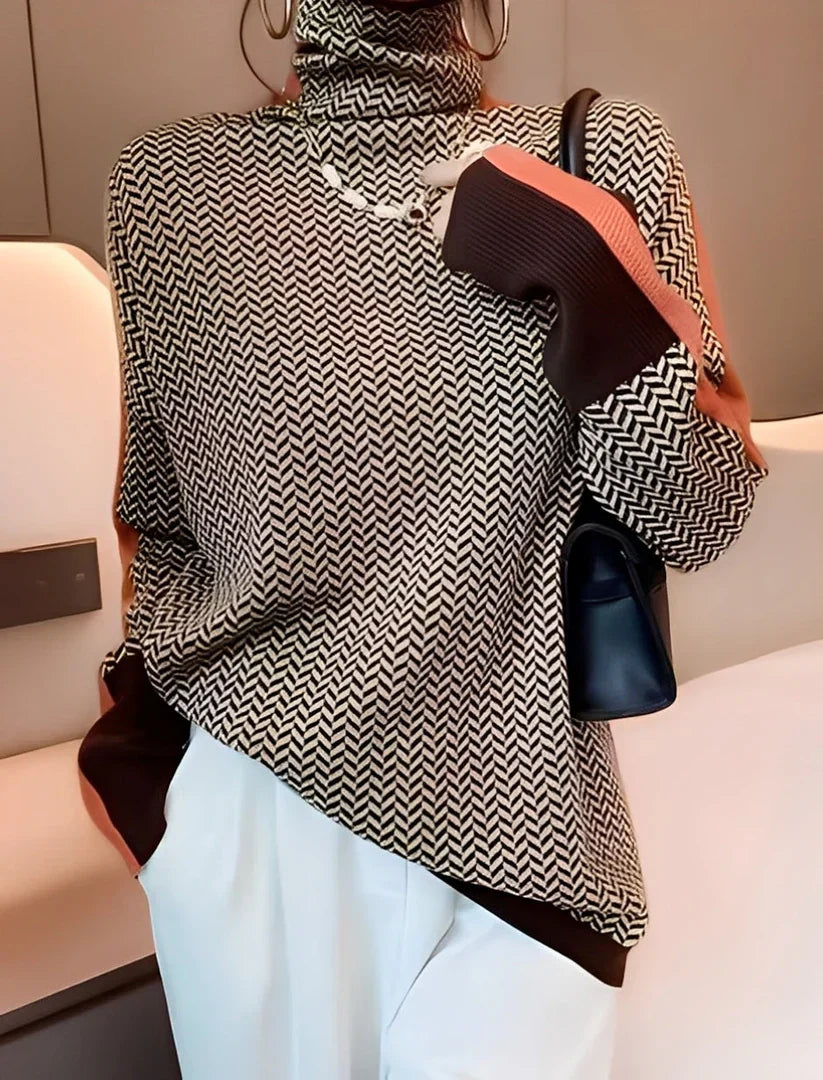 Damen Rollkragenpullover Strick Modern