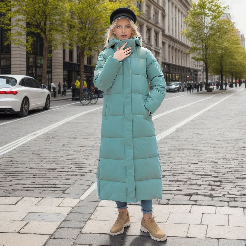 Lange Daunenjacke Frauen Stylisch Warm