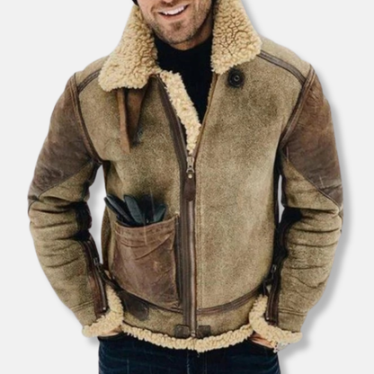 Leder Aviator Jacke Schaffell Futter