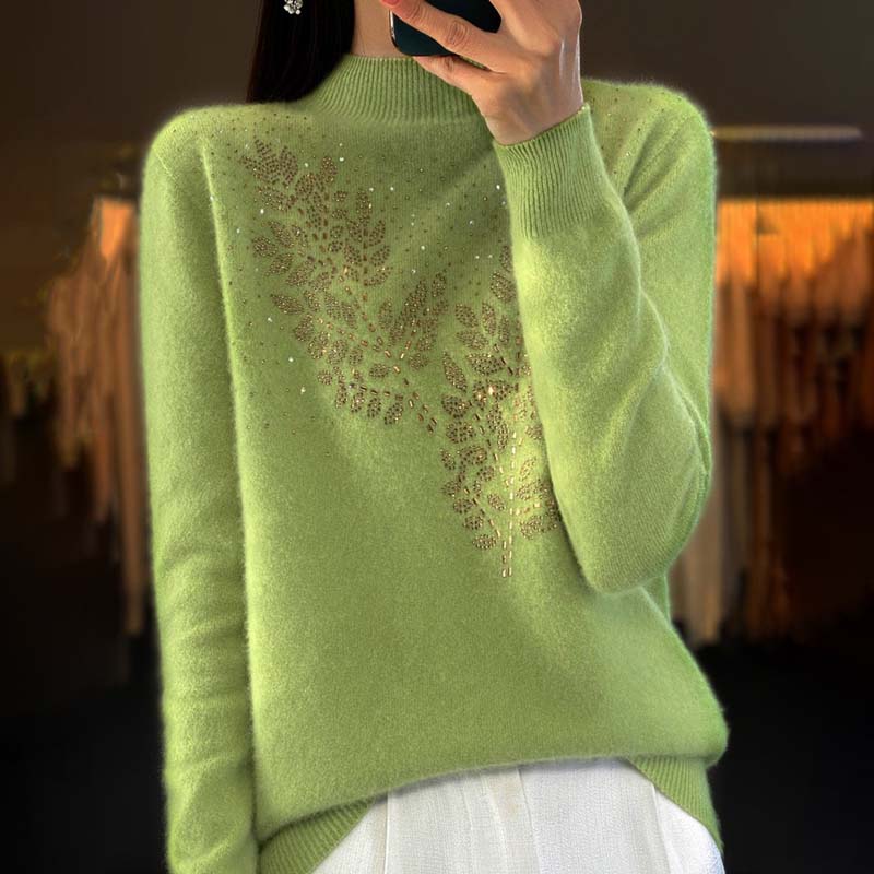 Damenpullover Mit Feinem Blumenmuster