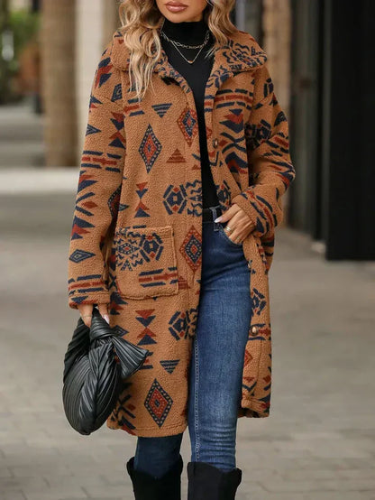 Wintermantel Damen Stylish Print