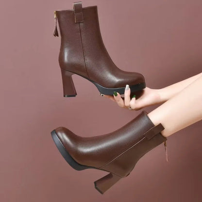 Elegante Damen Stiefel High Heel Spitze