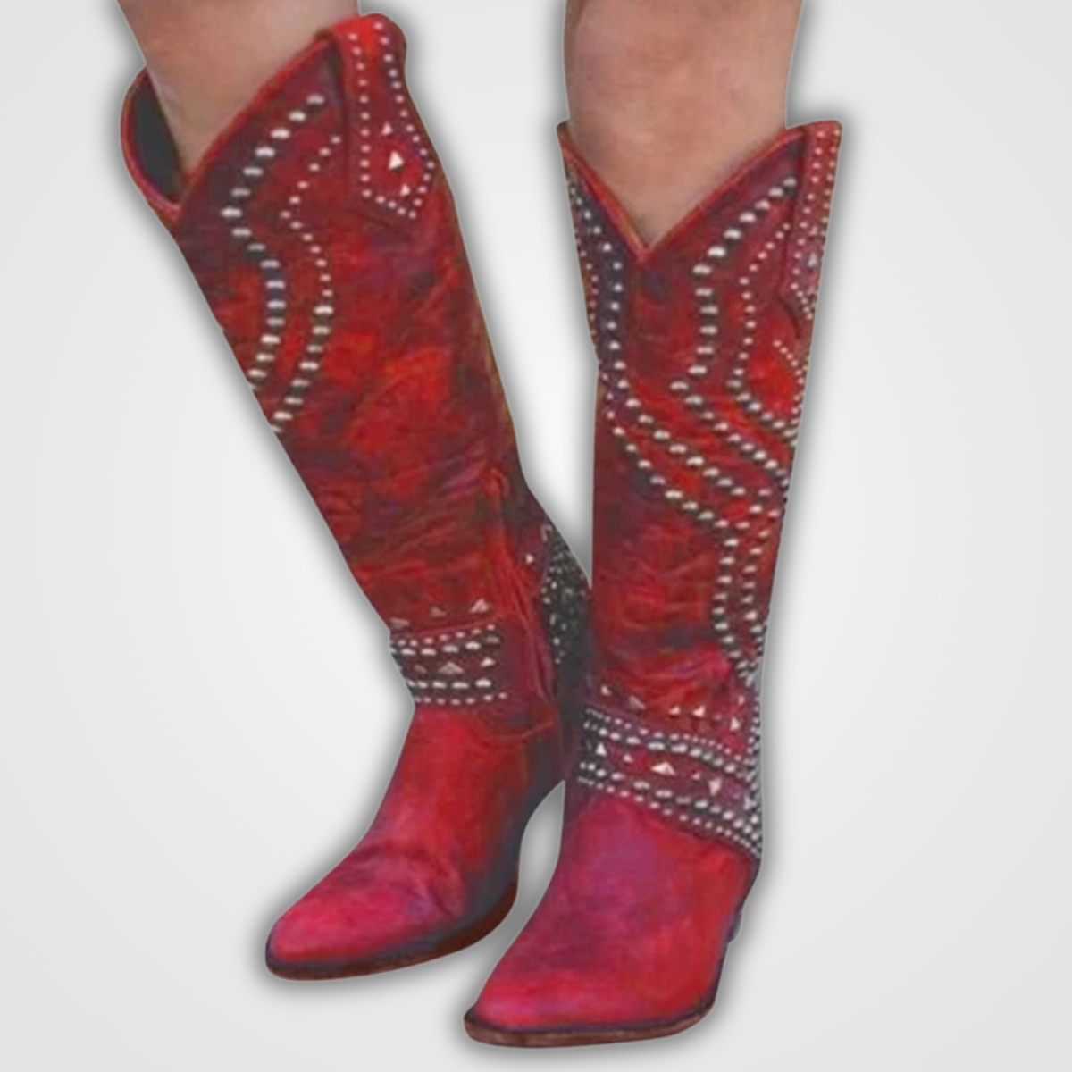 Stilvolle Stiefel Lange Nieten Boots