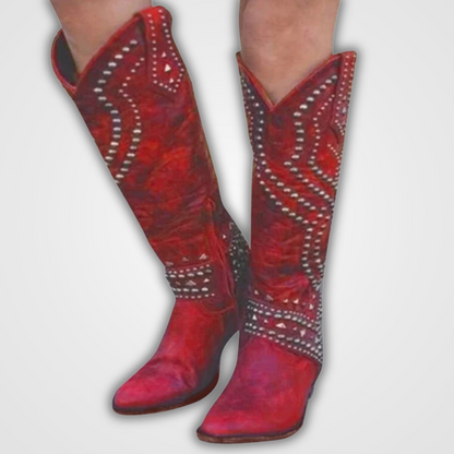 Stilvolle Stiefel Lange Nieten Boots