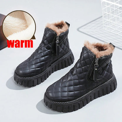 Damen Stiefeletten Mit Reißverschluss Dickes Sohlen