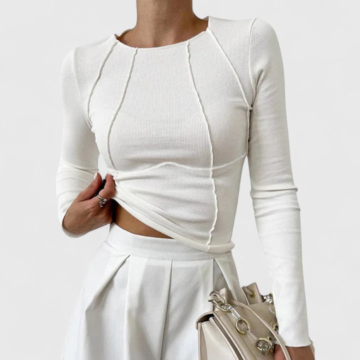 Damen Slim Fit Langarmshirt Trendy