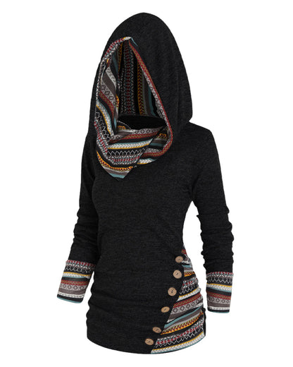 Stylisher Kapuzenpullover Bunt Contrast