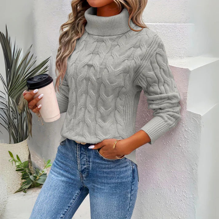 Weiches Damenpullover Gedrehter Strick Look