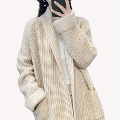 Damen Strickpullover Lang Elegant - IdealeKleiden
