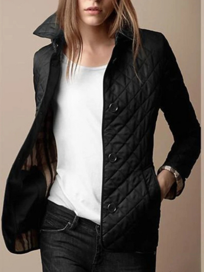 Frauen Steppjacke Modern Umschlagkragen
