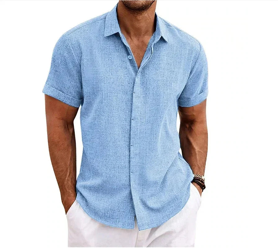 Herrenhemd Baumwolle Leinen Modern Slimfit