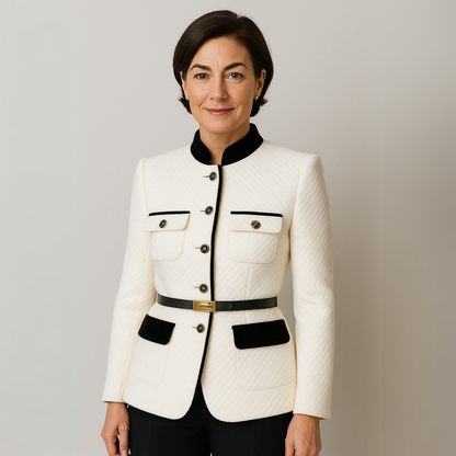 Damen Blazer Chic Tweed Design