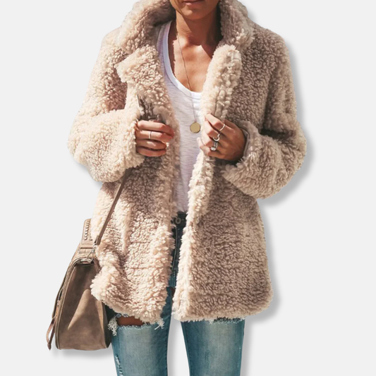 Weicher Fleece Mantel Oversized Teddy Design - IdealeKleiden