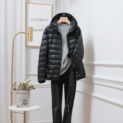 Warme Pufferjacke Kapuze Leicht