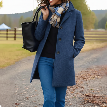 Elegante Damenjacke Mittellang Knöpfe