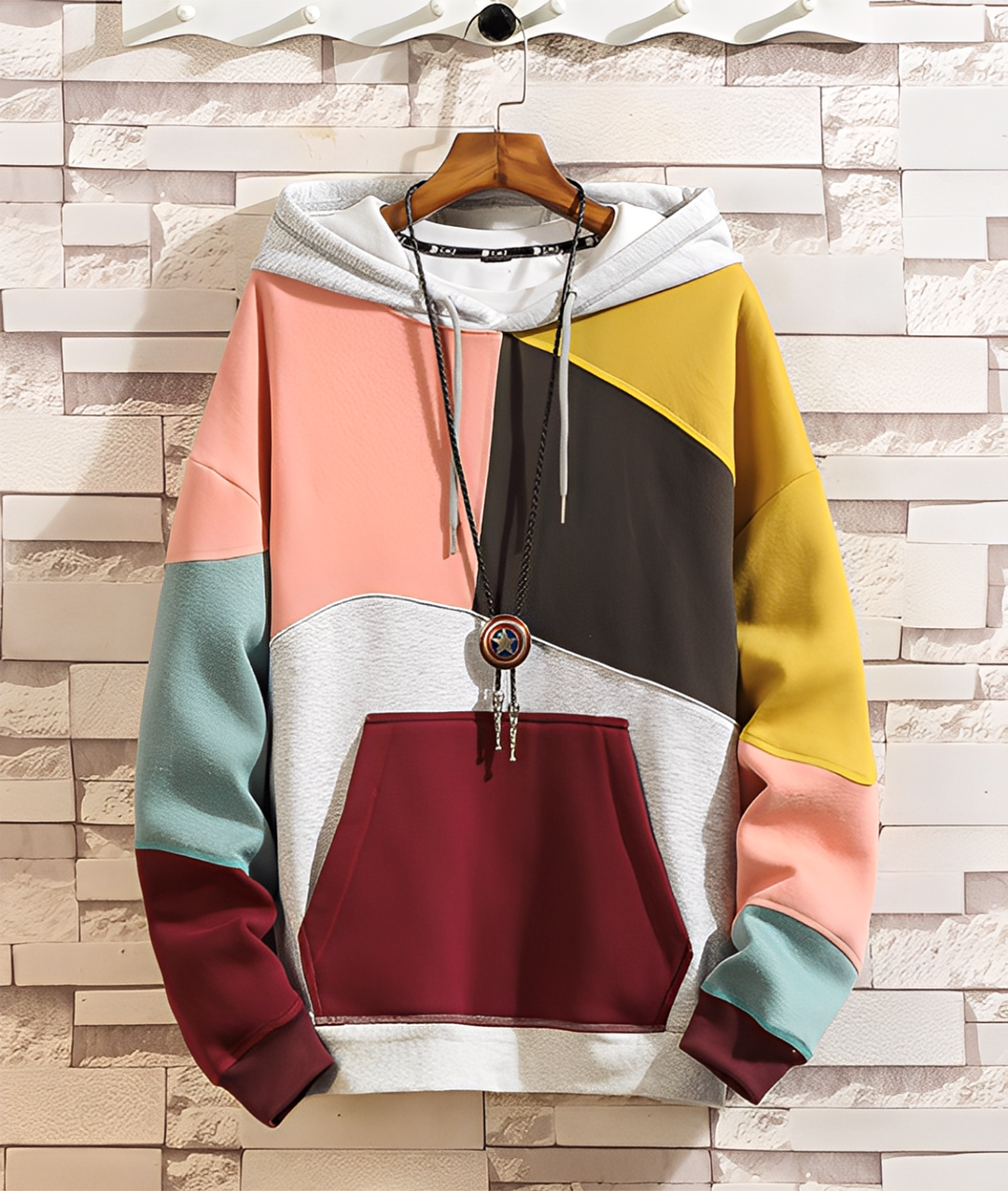 Farbenfrohe Hoodie Herren Casual