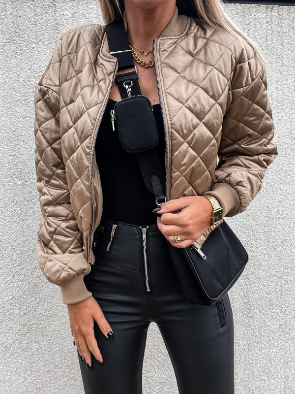 Stylische Damen Bomberjacke Mit Taschen