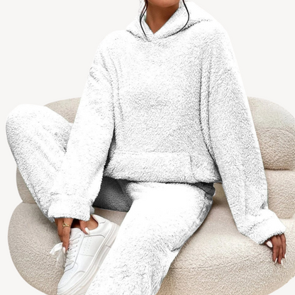 Damen Fleece Trainingsanzug Bequem Sportlich