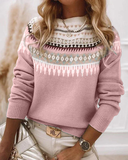Boho Stil Pullover Damen Gestickt