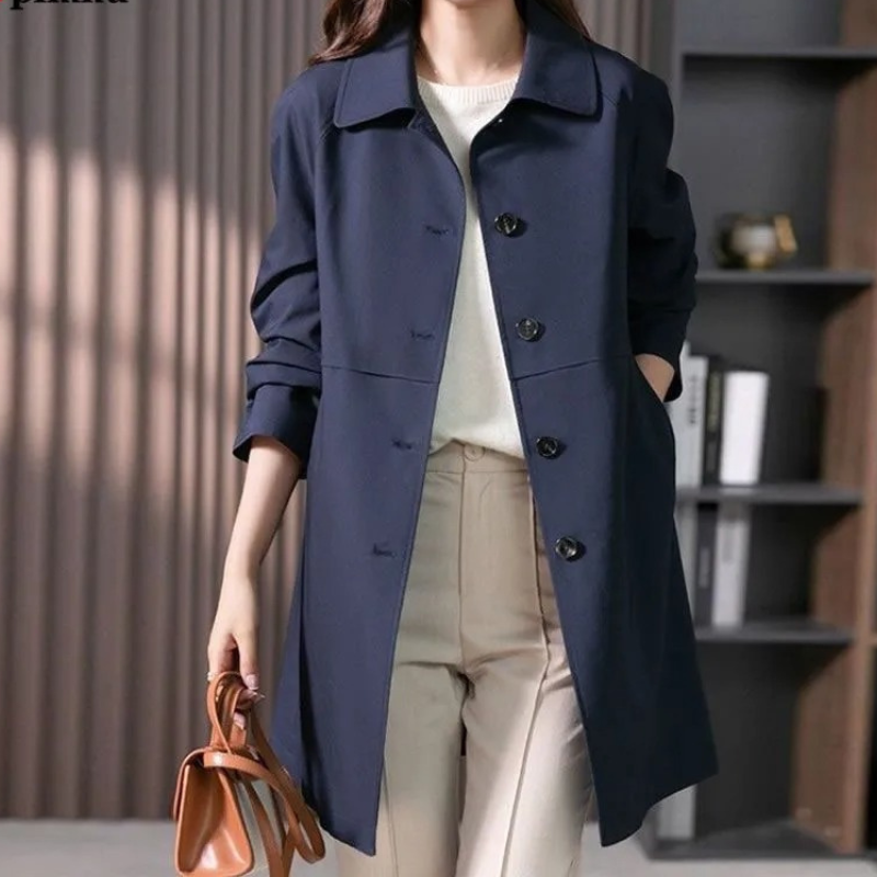Klassischer Damen Trenchcoat Kurz Elegant