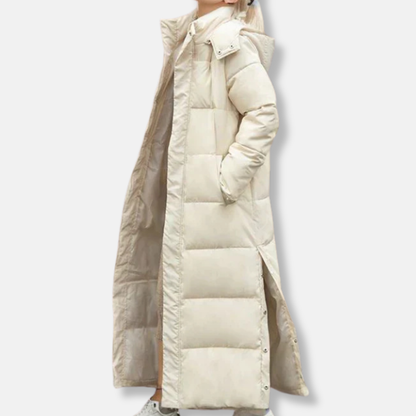 Winterjacke Damen Lang Steppweste Kapuze Hoher Kragen