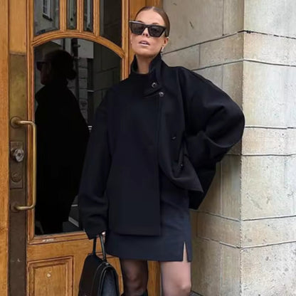 Kurzjacke Damen Hochgeschlossen Asymmetrisch