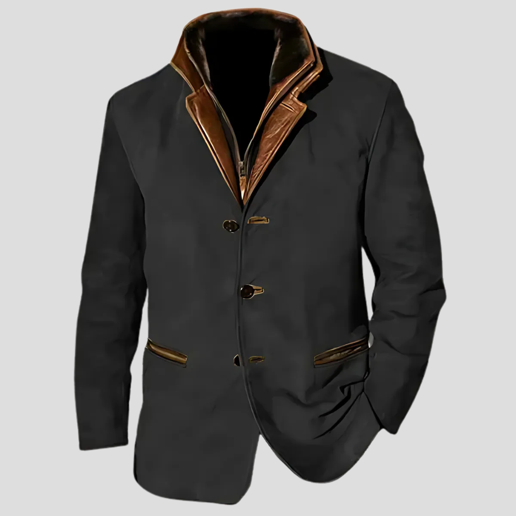 Moderne Herrenjacke Retro Style Kontrastkragen