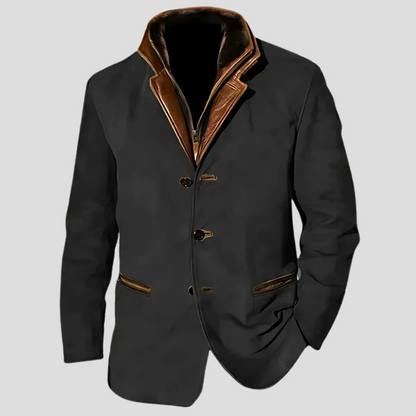 Moderne Herrenjacke Retro Style Kontrastkragen