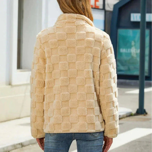 Karierte Winterjacke Damen Trendy - IdealeKleiden