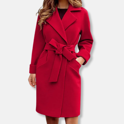 Damenschuhe sind nicht dabei, es handelt sich um einen Trenchcoat: 
Eleganter Trenchcoat Damen Klassisch Knielang