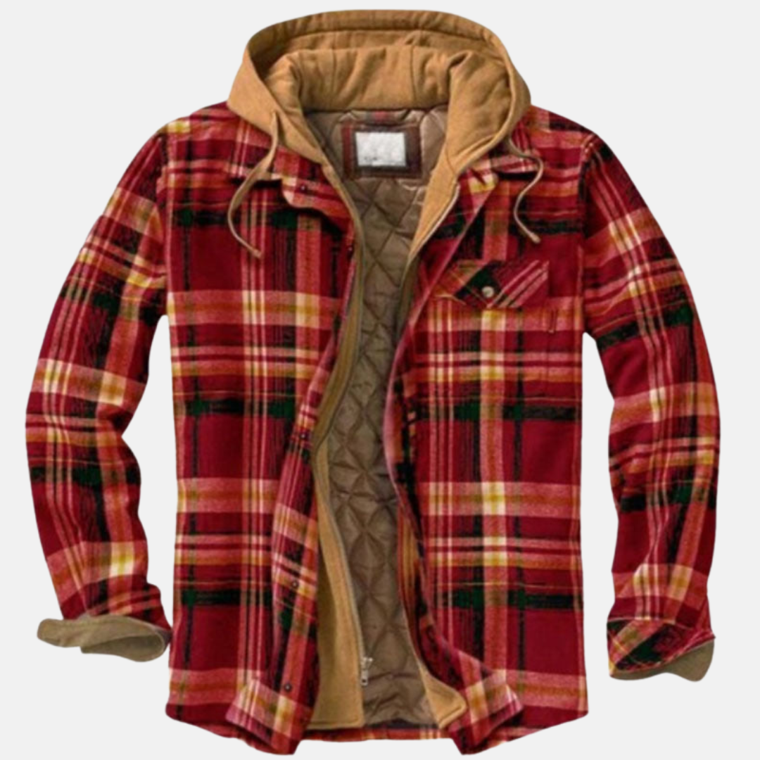 Herren Steppjacke Kariert Warm Bequem
