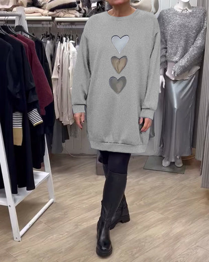 Kleid mit Herz-Muster Lässig Elegant