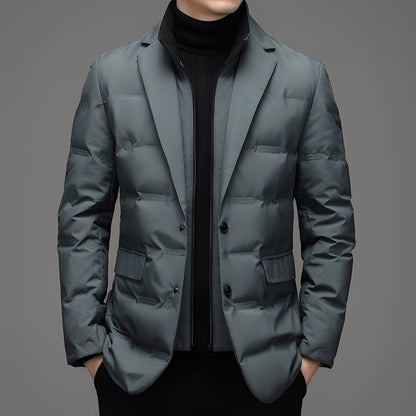 Herren Daunenjacke Lässig Elegant Schwarz