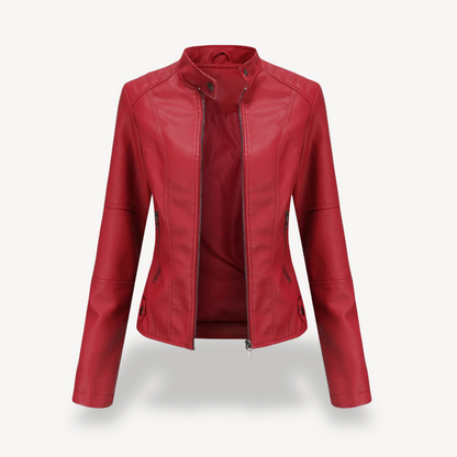 Stylische Damen Lederjacke Biker Stil