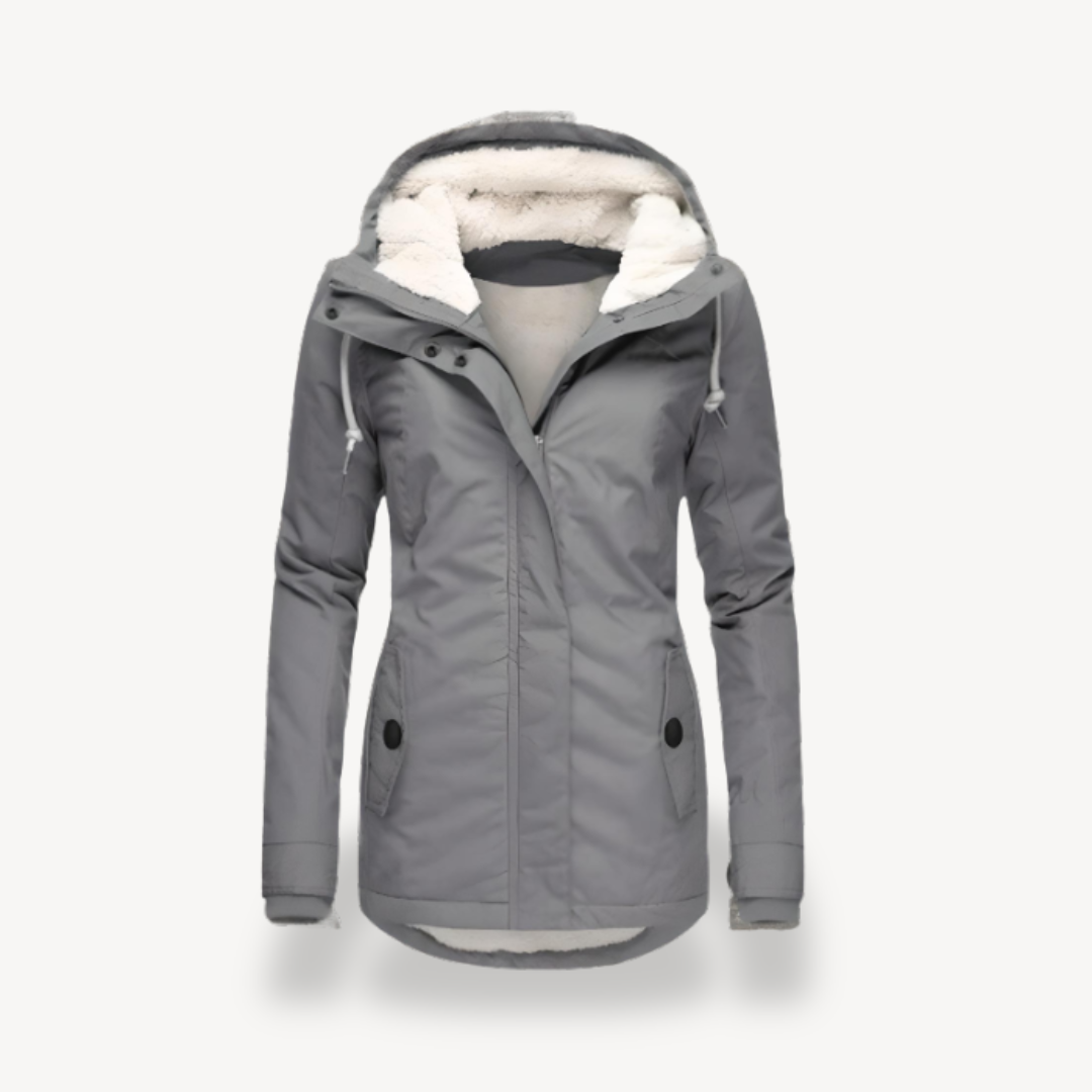 Wasserdichte Damenwinterjacke mit Kapuze - IdealeKleiden