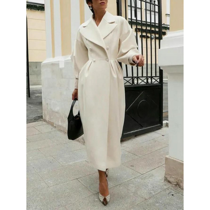 Eleganter Trenchcoat Damen Lang Wollmischung