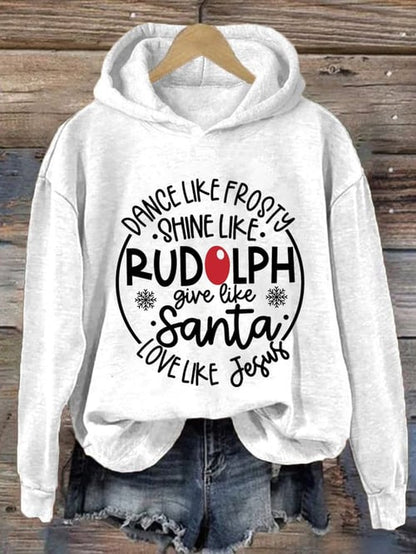 Weihnachts-Hoodie Frau Festlich Rot