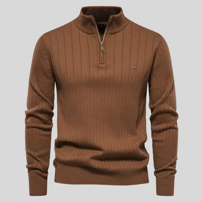 Herren Strickpullover Warm Halb-Reißverschluss Winteredition