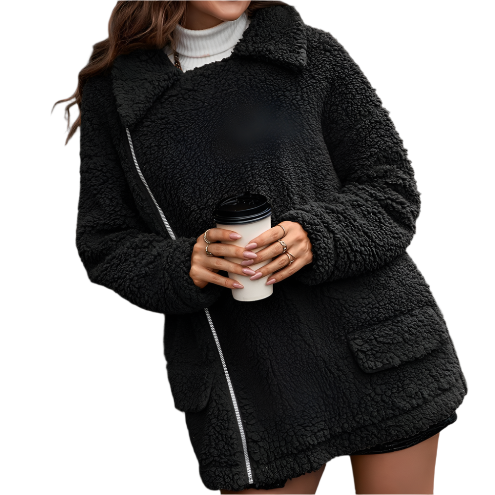 Weiche Fleecejacke Damen Reißverschluss Warm