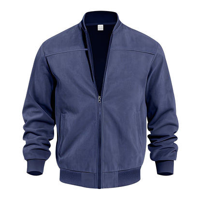 Männer Lederjacke Elegant Wildleder